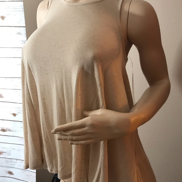 🛍LAST 1❤️Taupe High Low Lace Up Detail Top - Picture 3 of 3